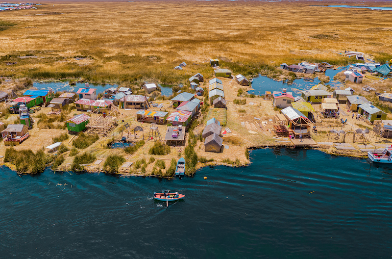 The floating homes of Lake Titicaca