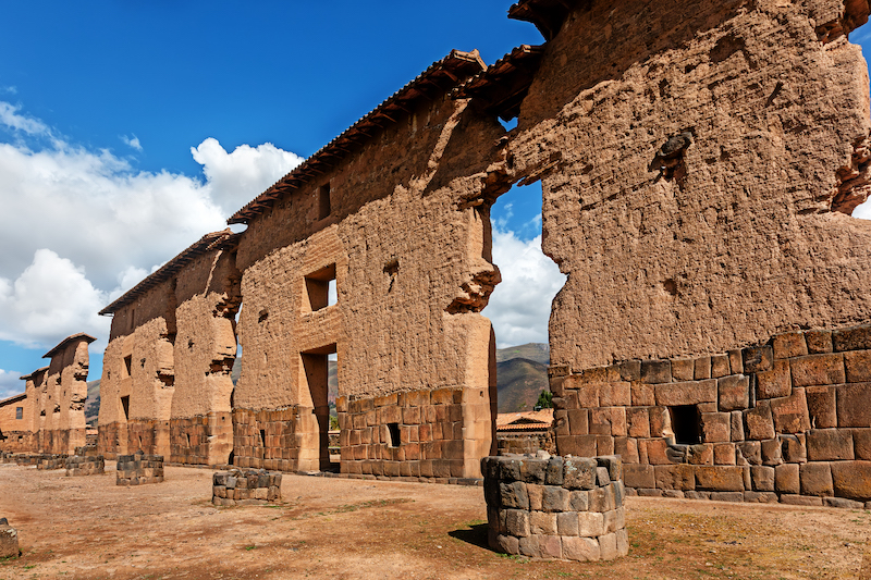 Temple of Wiracocha in Raqchi, Inka Ruins, Puno, Peru