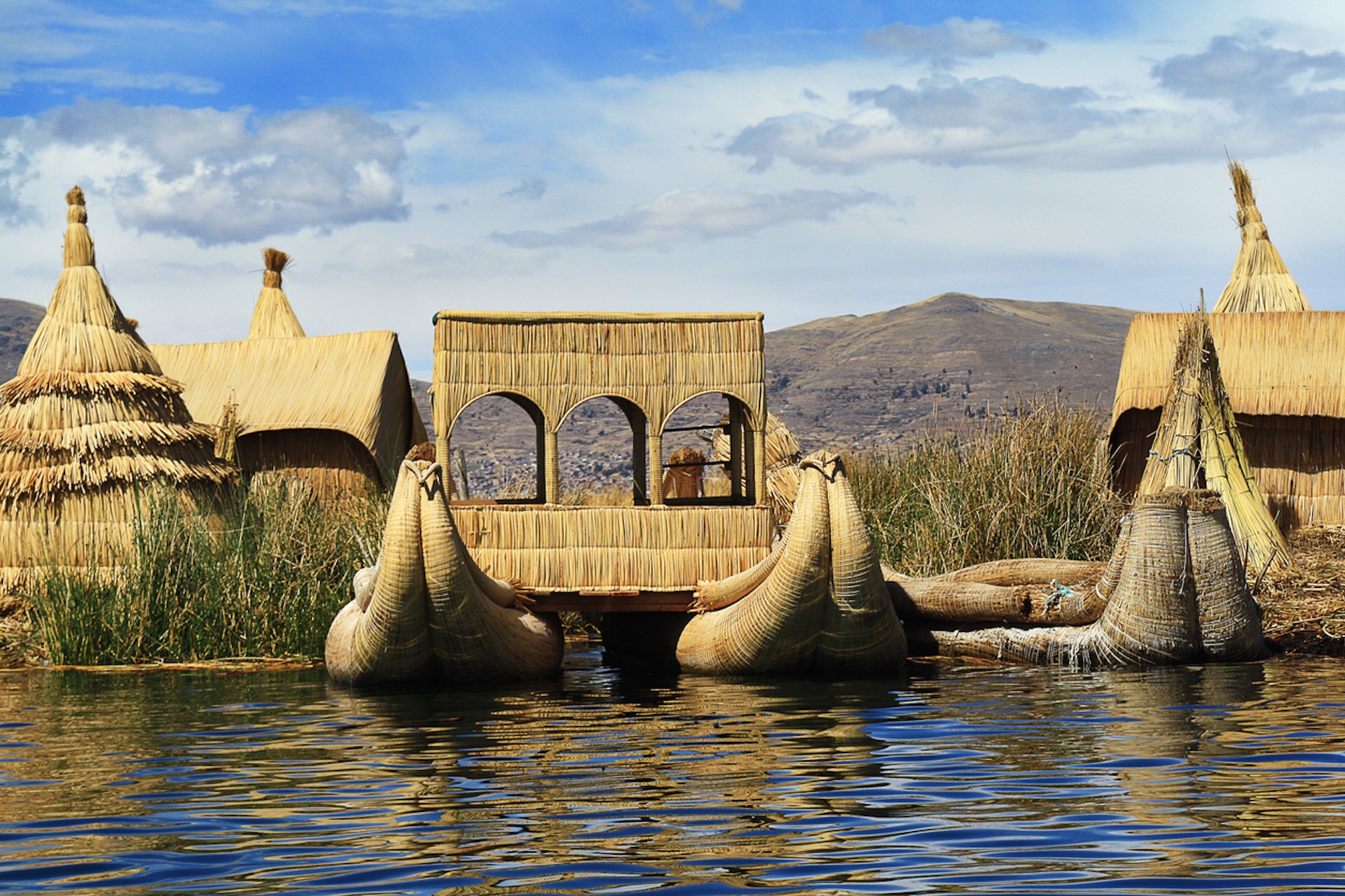 Titicaca Lake, floating islands Uros in Peru