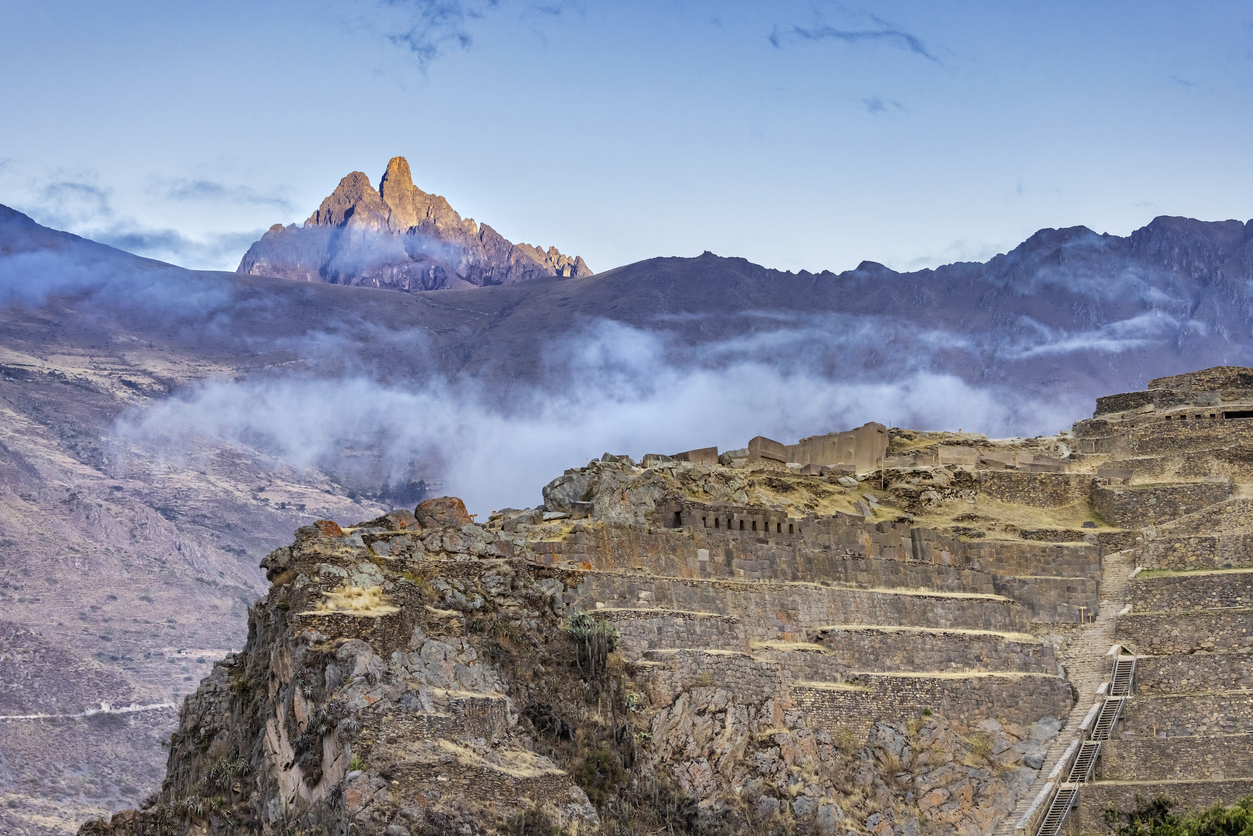 Inca archaeological site at Ollantaytambo in Peru