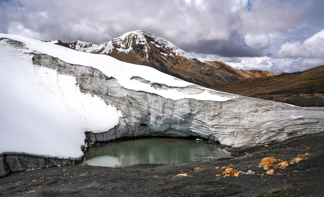 Melting Quelccaya glacier in Peru climate change impact