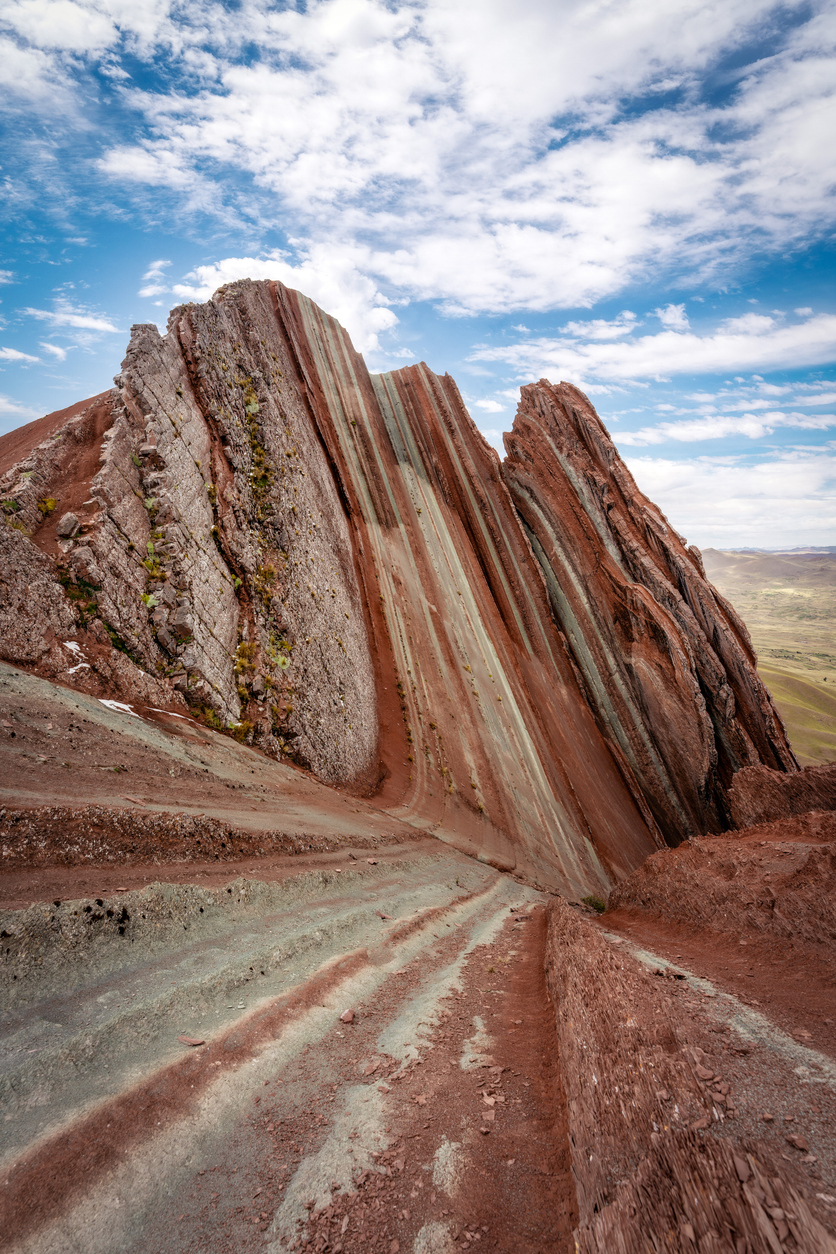 Palccoyo Rainbow Mountain colorful geological rock strata in Peru 2025